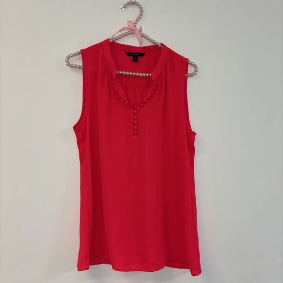 Express Blouse Sz S Cottage Core Fairy Peasant Button Work Office Pink Professio - Picture 1 of 6